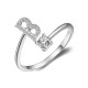 26 English letter inlaid crystal open ring