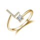 26 English letter inlaid crystal open ring