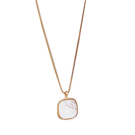 Square Shell Stainless Steel Necklace