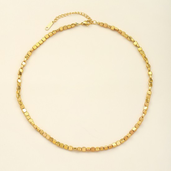 Small square stainless steel necklace