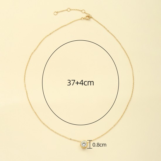 女式不锈钢项链 单颗12月份水钻项链 短款镀金锁骨链批发 g