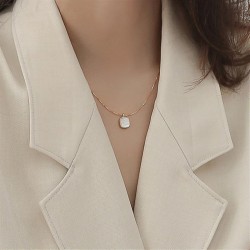 Square Shell Stainless Steel Necklace