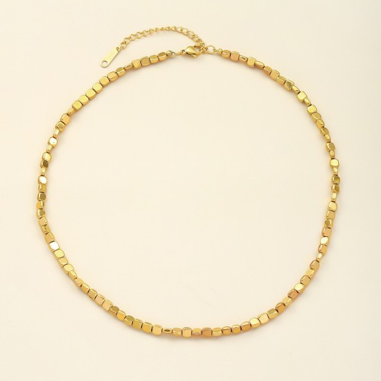 Small square stainless steel necklace