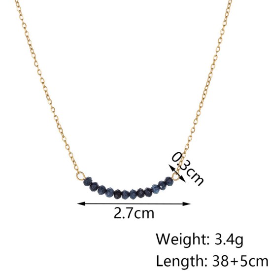 Natural stone pearl stainless steel necklace