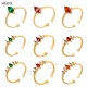 Stainless steel colored zircon open ring