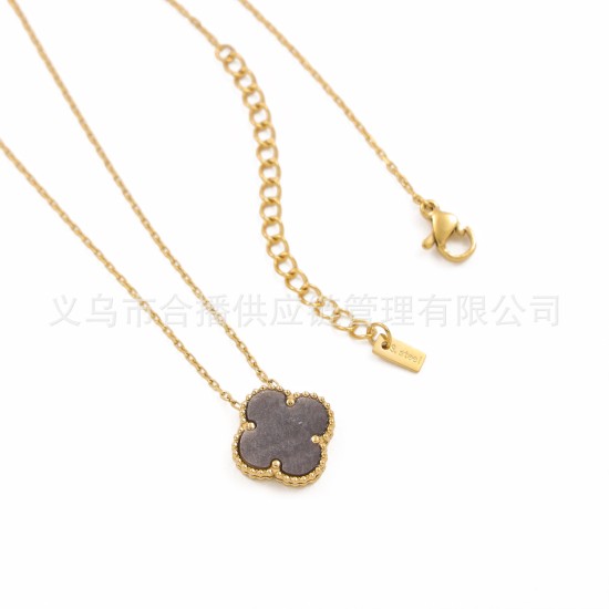 Four leaf clover stainless steel necklace
