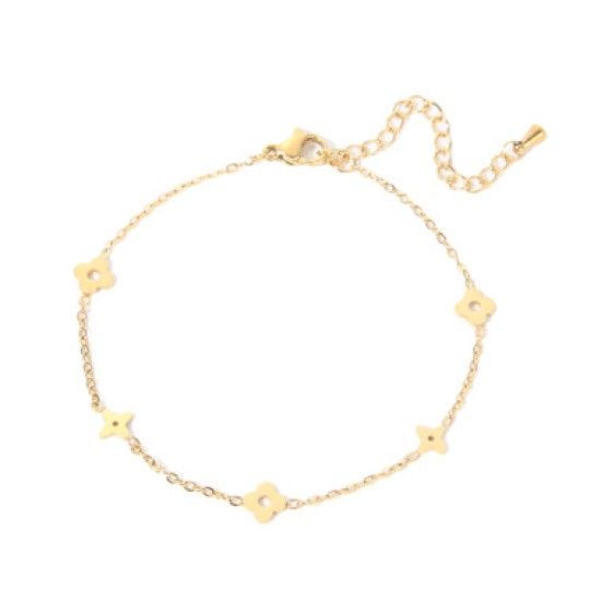 Four leaf clover stainless steel necklace