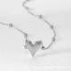Cross bead chain peach heart stainless steel necklace