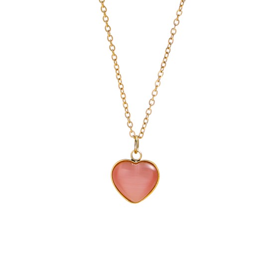 Beimu Peach Heart Stainless Steel Necklace