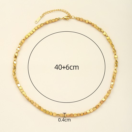 Small square stainless steel necklace