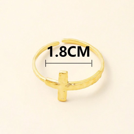Cross Opening Ring Stainless Steel