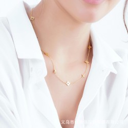 Four leaf clover stainless steel necklace