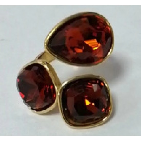 Colored crystal stainless steel ring