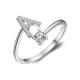26 English letter inlaid crystal open ring