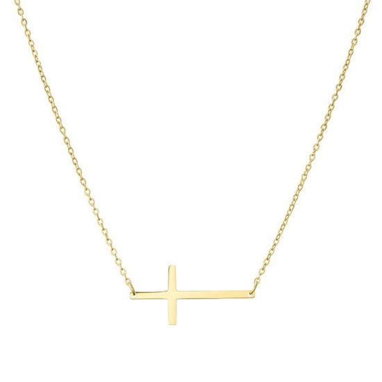 Horizontal Cross Stainless Steel Necklace
