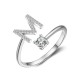 26 English letter inlaid crystal open ring