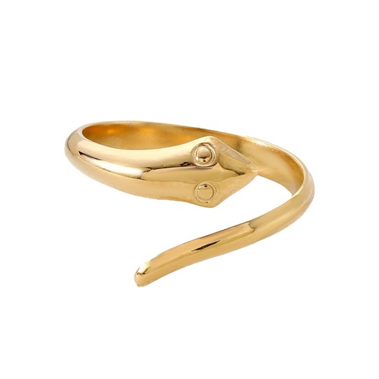 Serpentine shaped stainless steel ring