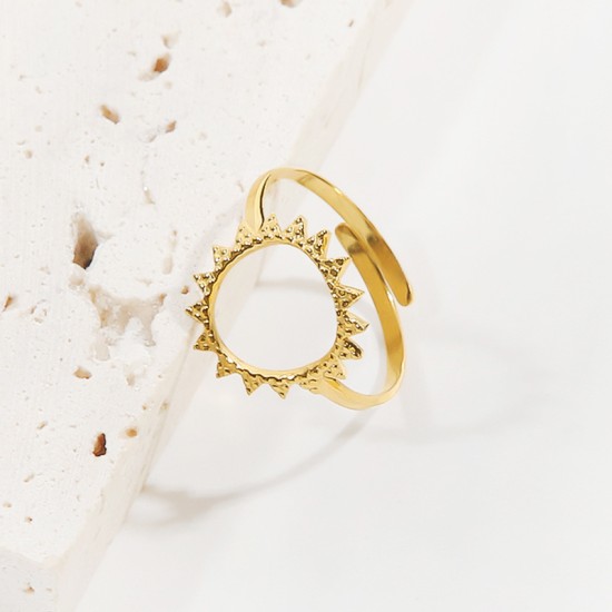 Sunflower stainless steel ring
