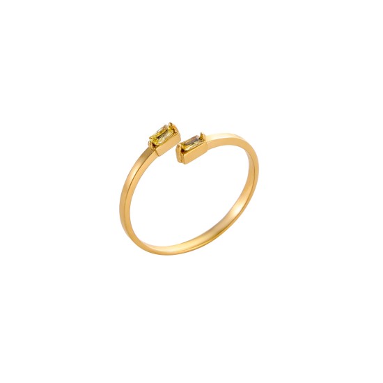 Colored zircon stainless steel ring