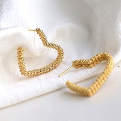 Starry Sky with Peach Heart Stainless Steel Earrings