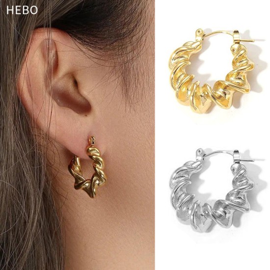 Fried Dough Twists stainless steel braided earrings