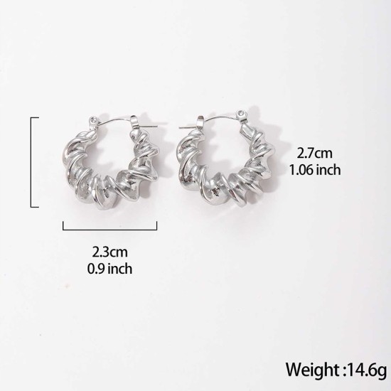 Fried Dough Twists stainless steel braided earrings