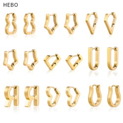 Alien shaped ear bone buckle stainless steel earrings