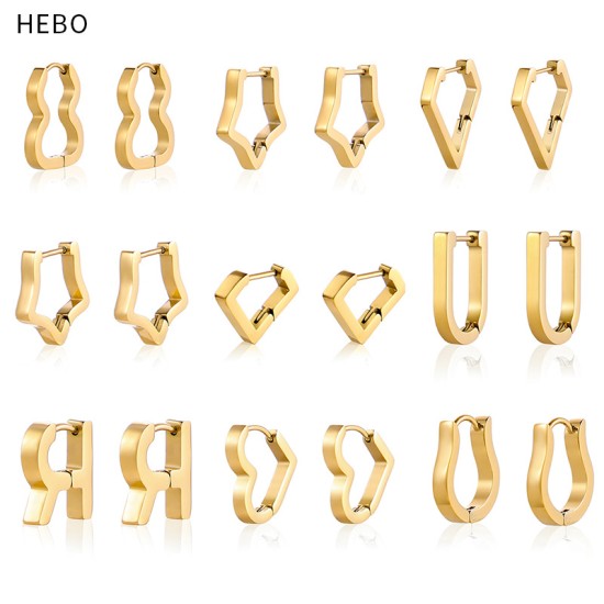 Alien shaped ear bone buckle stainless steel earrings