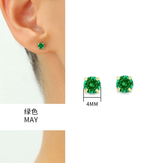 Zircon diamond stainless steel earrings