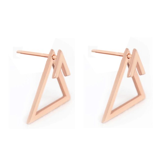 Detachable triangular stainless steel earrings