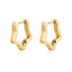 Alien shaped ear bone buckle stainless steel earrings