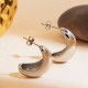 Moon shaped stainless steel earrings