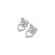 Hollow out heart-shaped bow stainless steel earrings