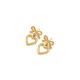 Hollow out heart-shaped bow stainless steel earrings