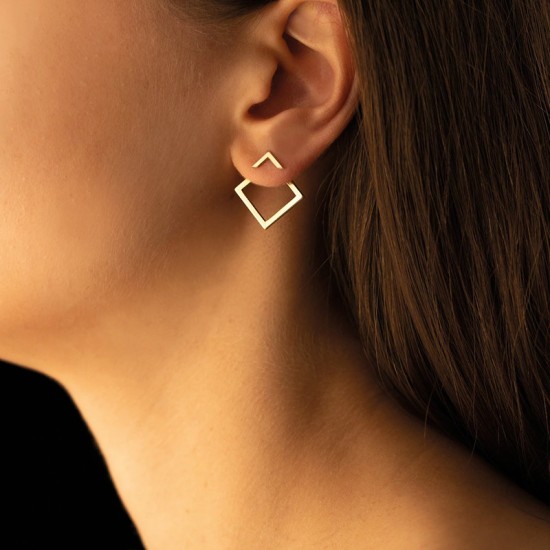Square shaped stainless steel earrings