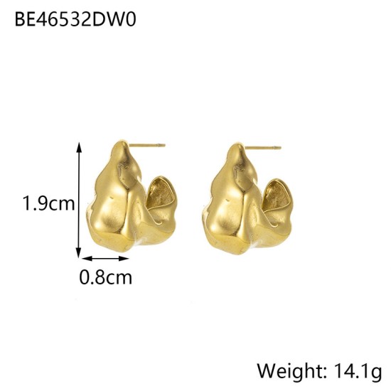 C-shaped stainless steel earrings