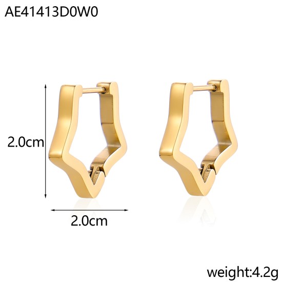 Alien shaped ear bone buckle stainless steel earrings