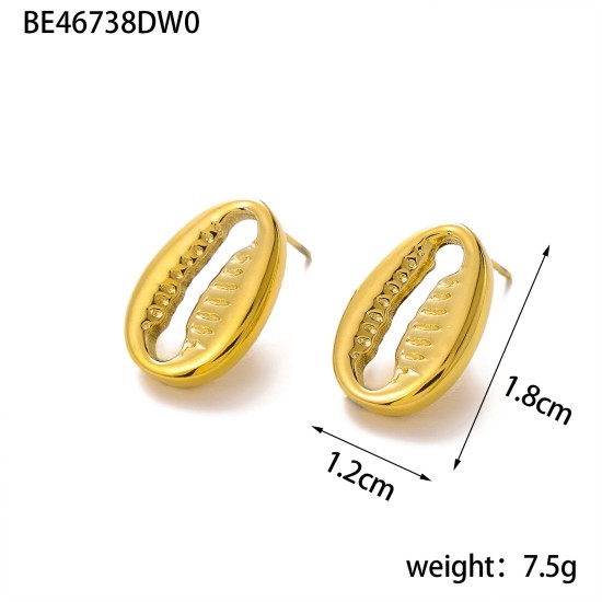Shell shaped stainless steel earrings