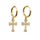 Bead Cross Stainless Steel Earrings