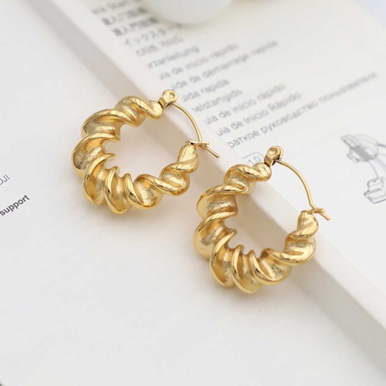 Fried Dough Twists stainless steel braided earrings