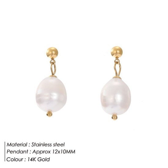 Pearl stainless steel earrings
