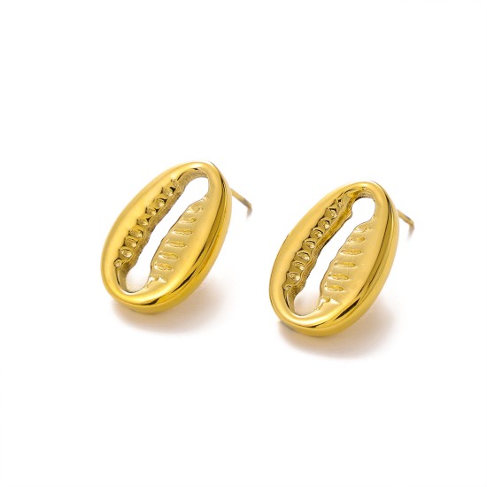 Shell shaped stainless steel earrings