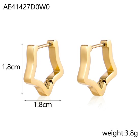 Alien shaped ear bone buckle stainless steel earrings