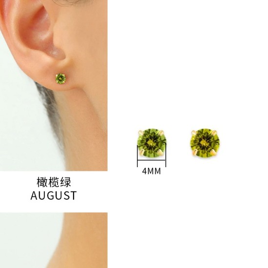 Zircon diamond stainless steel earrings