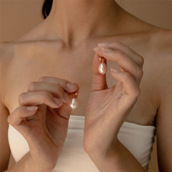 Pearl stainless steel earrings