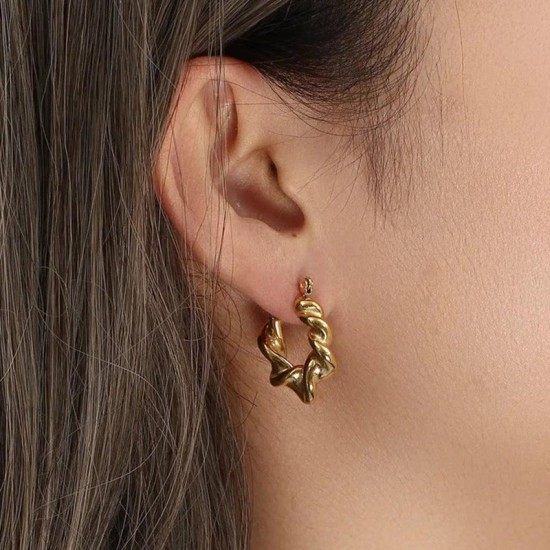 Fried Dough Twists stainless steel braided earrings