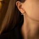 Detachable triangular stainless steel earrings
