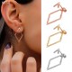 Hollow out quadrilateral triangular stainless earrings