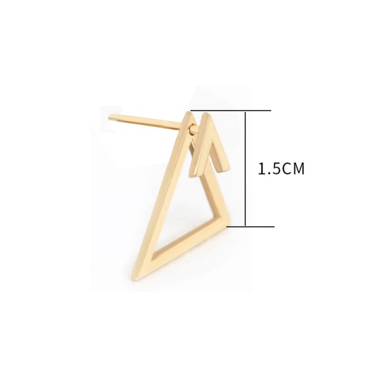 Detachable triangular stainless steel earrings