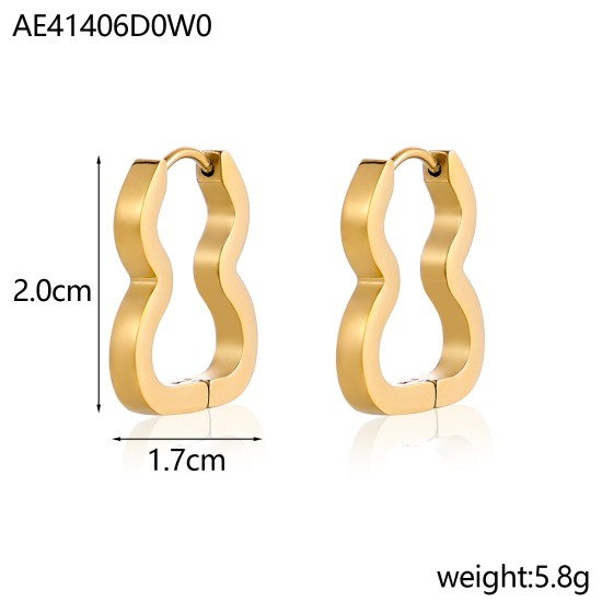Alien shaped ear bone buckle stainless steel earrings